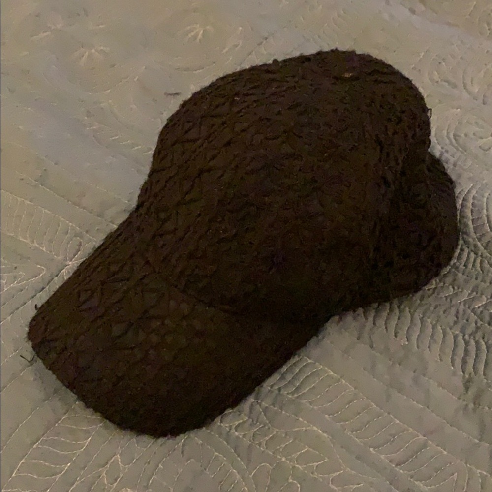 Black crochet type ball cap